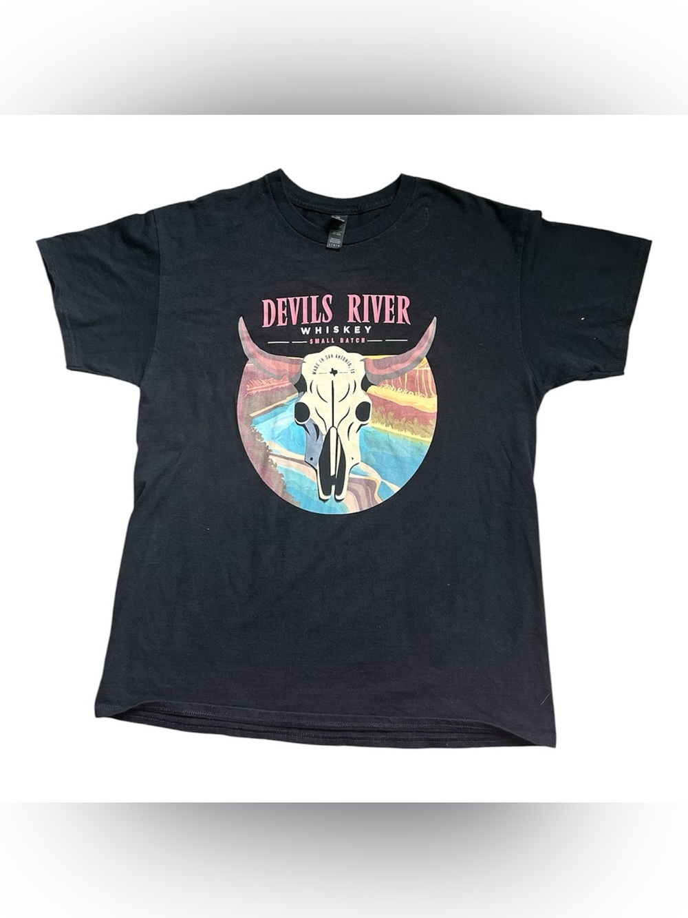 Devils River Whisky Black T-shirt Size Large